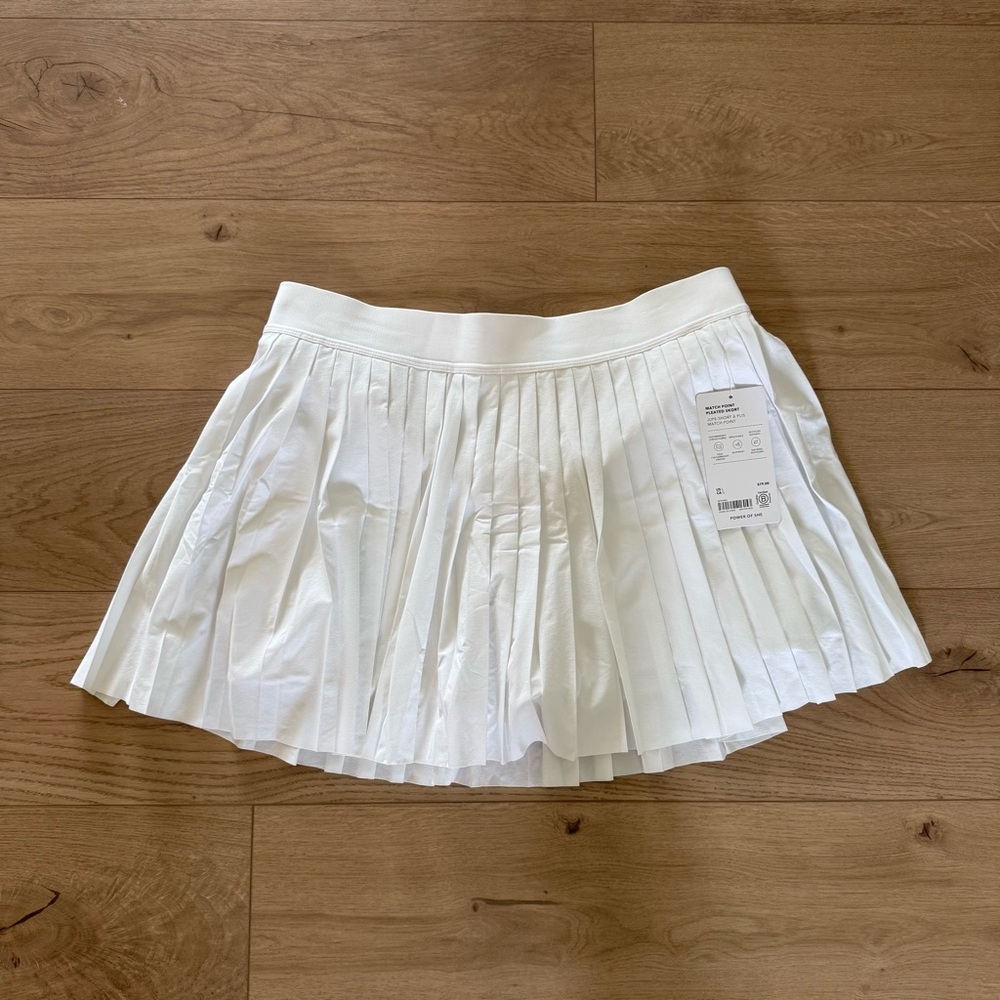 NWT Athleta Match Point High Rise Pleated Tennis Skirt Skort Size L